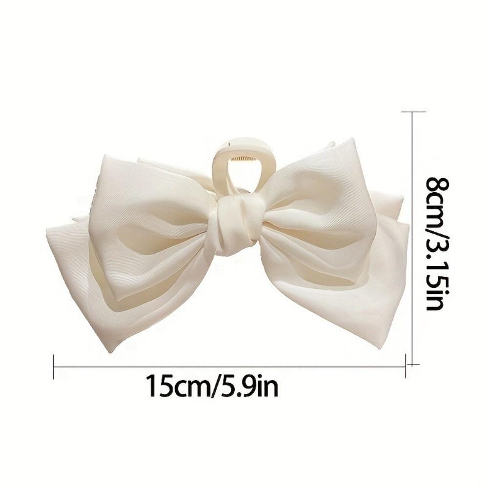 Multifunctional Women Bow Hairpin Solid Color Shark Clip Gifts Girls Headwear