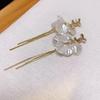 Korean Style Long Flower Bow Earrings with Imitation Mother-of-Pearl Leaf Tassels - Fashionable Vacation Fairy Ear Accessories for Women.