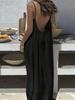 Summer 2026 Women's Spaghetti Strap Backless Long Dress for Beach Holiday