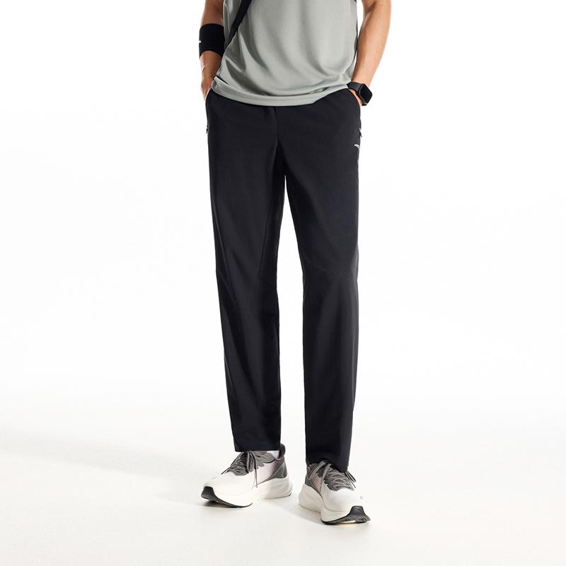 Anta Training Long Pants Summer Knitted Sports Pants Men bottoms Basic-Black 952627304-3