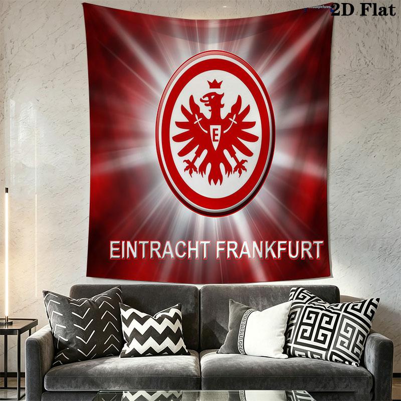 Eintracht Frankfurt Logo Wandbehang Bedruckte Stoffdecke Dekorative Wandteppiche für Schlafzimmer Wohnzimmer Heimdekoration