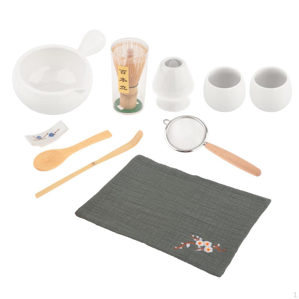 Japanese Matcha Tea Set Accessory, Sifter Traditional Whisk Spoon and Holder Bowl for