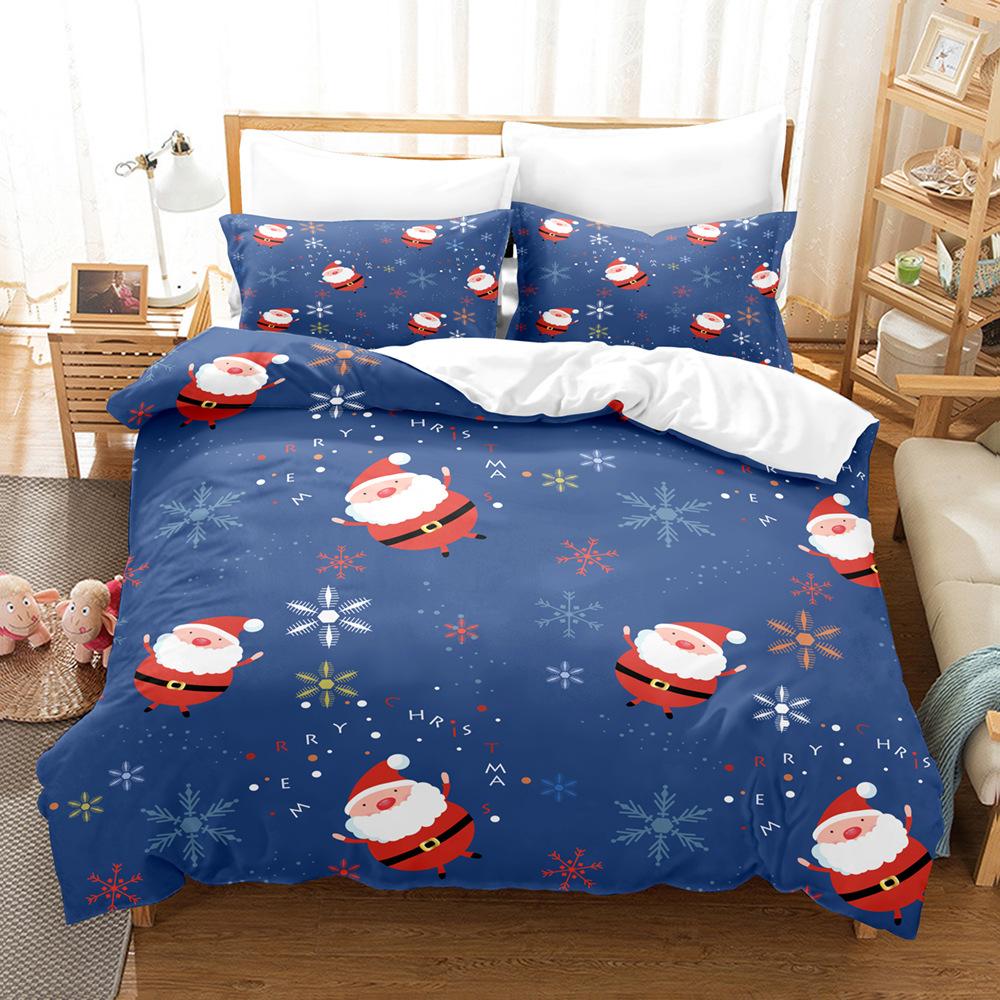 3D Christmas Bedding Set Happy New Year Down Duvet Cover Pillowcase 2/3pc Women Kid Home Textiles King Queen Bed New Year Gift