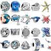 925 Zilver Oceaan Serie Bedel Hanger met Schip Zeester Octopus voor DIY Sieraden Armband Accessoires
