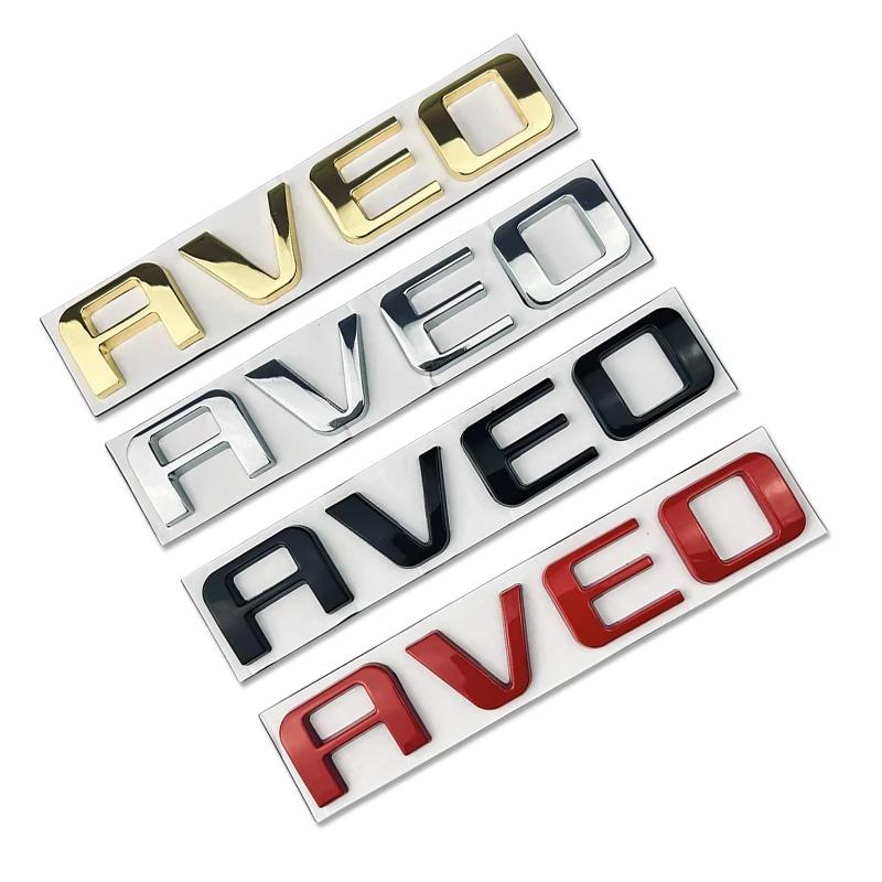 AABJT1 12.3x2.2cm Metal for Chevrolet AVEO Car Rear Trunk Letter Emblem Sticker Auto Decoration Accessories Badge Decals Modified parts
