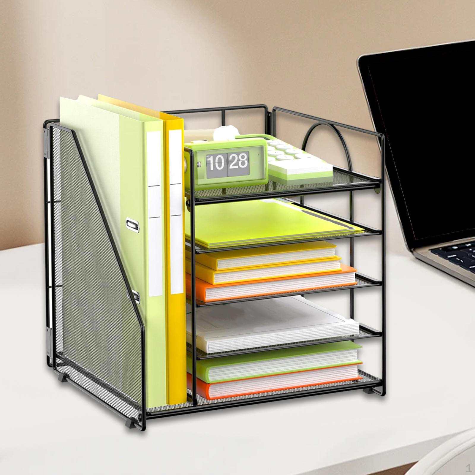 

5-уровневый настольный держатель для файлов для организации документов и почты чёрный