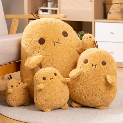 Ungiftiges Kawaii gelbes kartoffelförmiges Plüschkissen Weiches Spielzeug für Kinder Freund Dekorative Kartoffeln Schmuck für Schlafzimmer Geschenkidee
