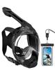 VGKE Full Face Snorkel Mask for Adults with Waterproof Smartphone Case Panoramic Sea Underwater Photography for Snorkeling and Ages with Storage Bag