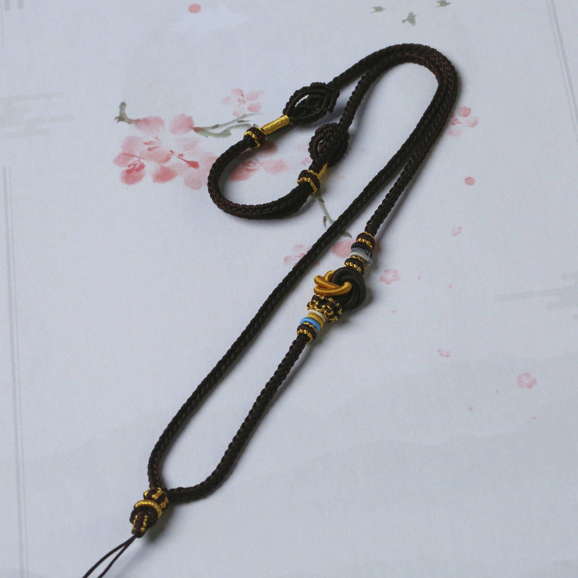 

Kiyuan Handmade High-End Amber Buddha Head Pendant Necklace Cord Standard Size