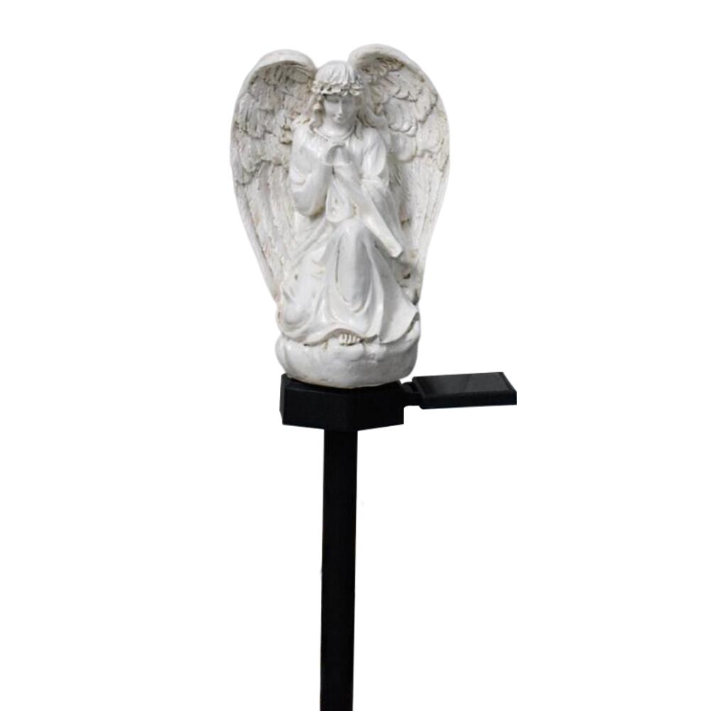 Solar Outdoor Rasenlampe Handwerk Harz Engel Gartenpfahl Lampe Beleuchtungsornamente IP55 Wasserdicht Heimdekoration für Park Innenhof