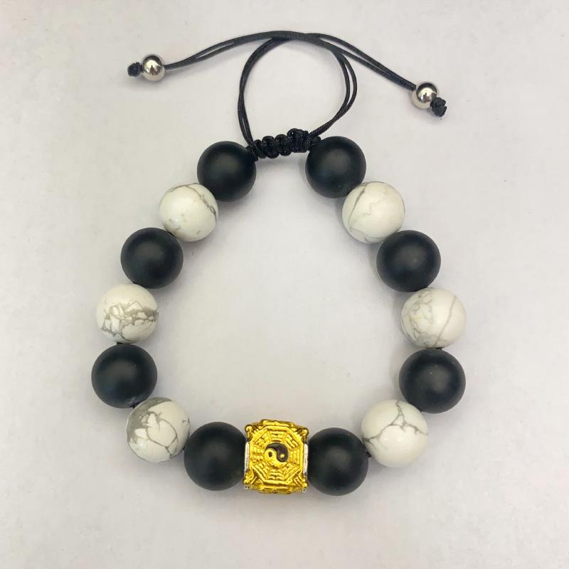 JYL TS Bracelet  Buddha Head Style Brings Blessings & Calm 12mm Bagua йельский синий