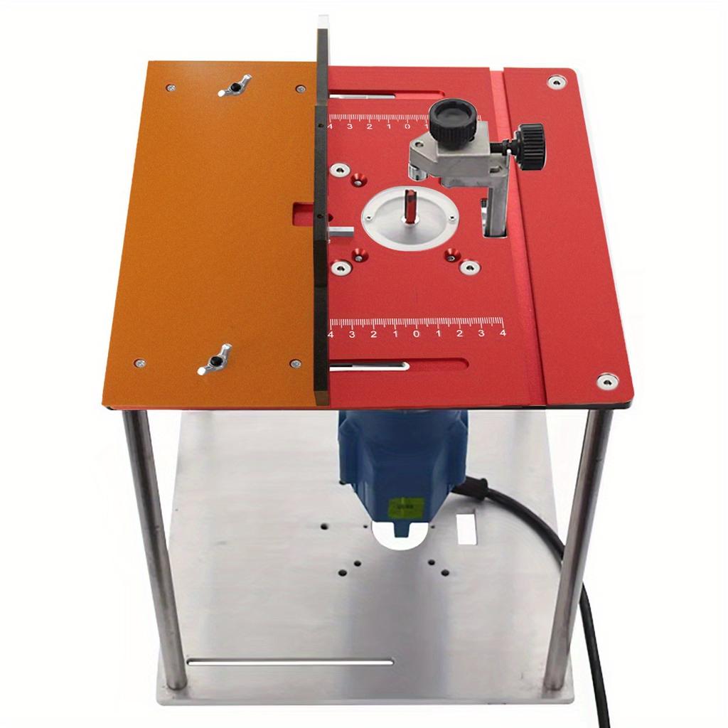 Aluminum Alloy Router Table Insert Plate Set, Woodworking Benches Router Flip Plate with Miter Gauge Guide Woodwork Router Table