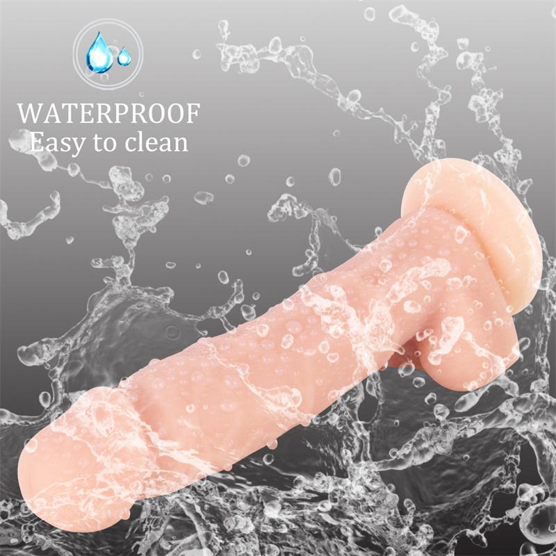 19cm Women's Bedroom Masturbator Liquid Silicone Dildo Real Feeling