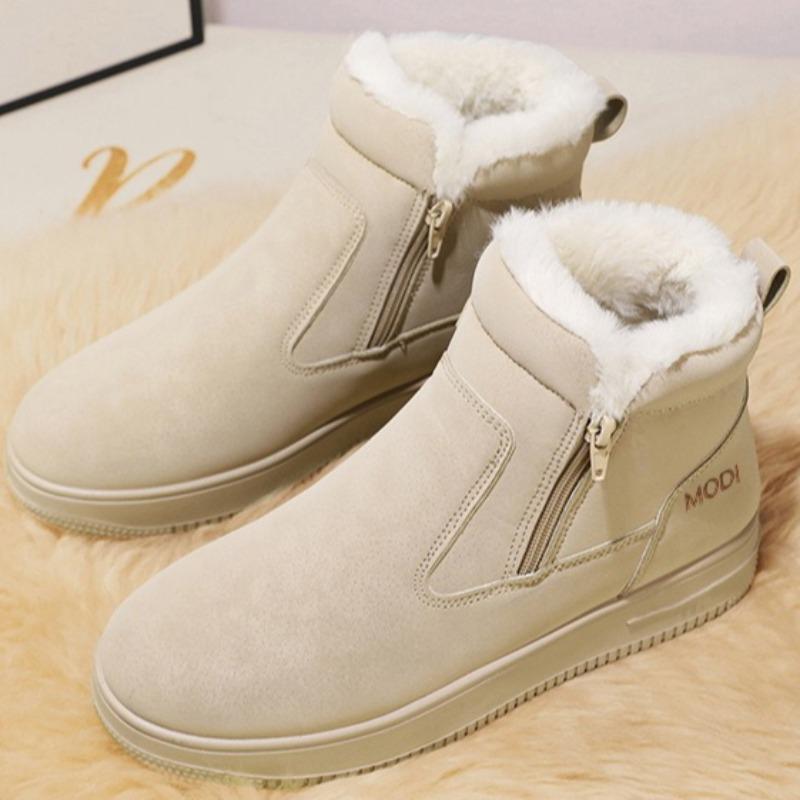 Men Fur Integrated Snow Boots Waterproof Non Slip Fleece Lined Thick Winter Outdoor Northeast Cotton Boots