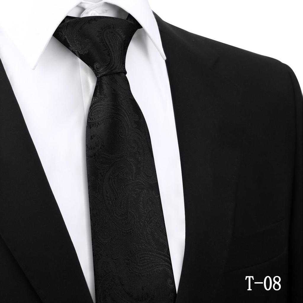 Handmade Paisley Stripe Jacquard Polyester Tie, 7.5cm