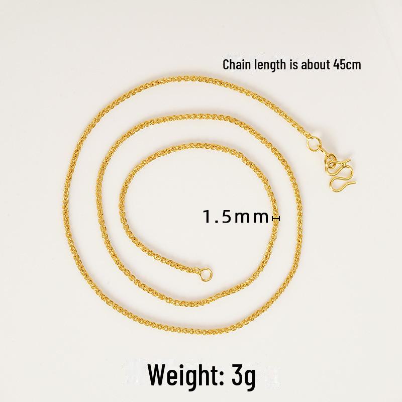 Ancient Vietnamese Gold Sand Pixiu Diamond Pestle Pendant Gourd Necklace