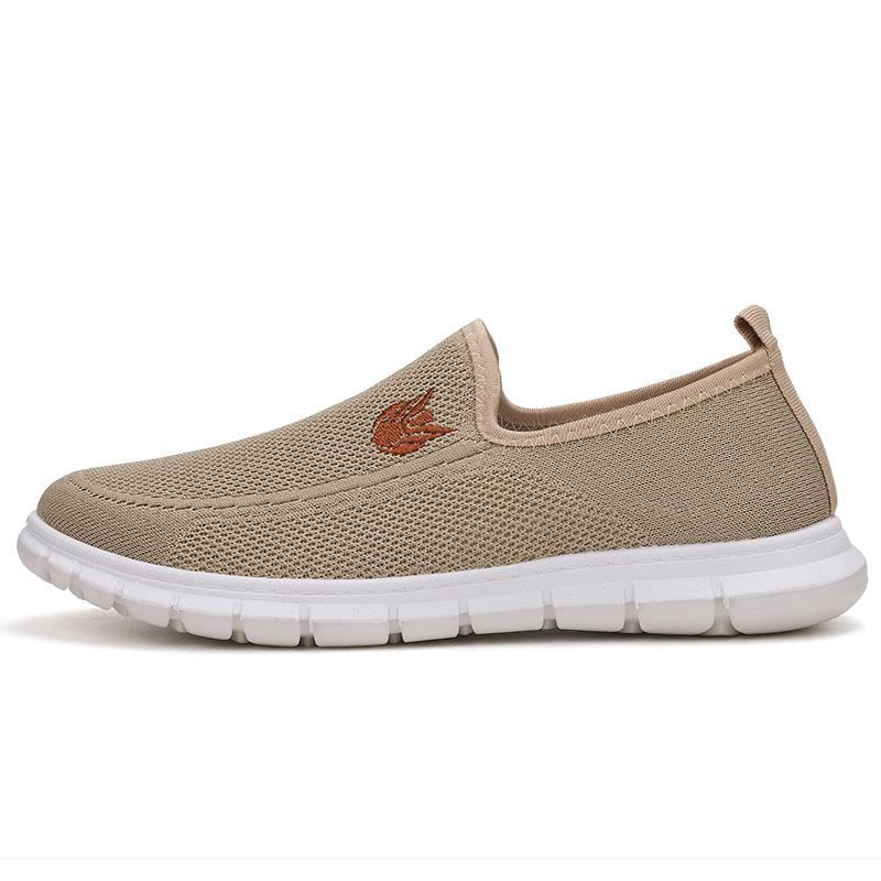 Yuxing Shoe Factory Men's Fly Knitted Walking Shoes PVC Sole Non-slip Design Lightweight and Breathable Daily Walking