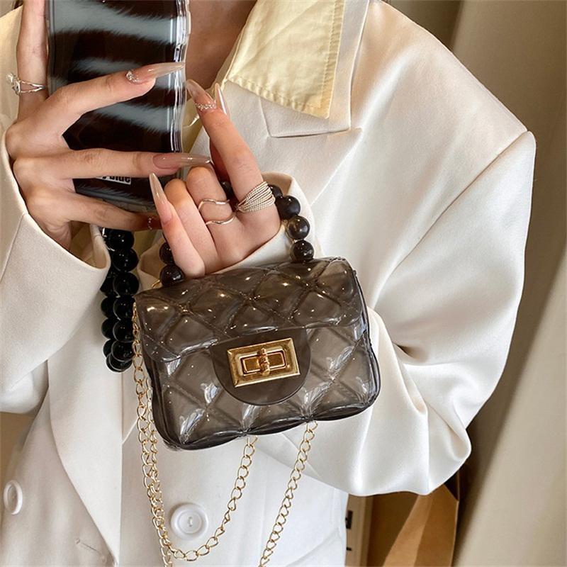 

Прозрачная желейная сумка, женская сумка, женская сумочка, кошелек, портативная мини-сумка, симпатичная сумка-мессенджер с цепочкой