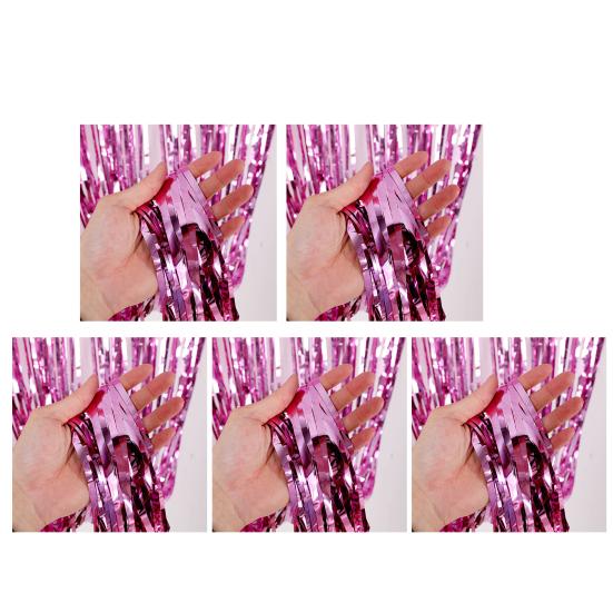 Sparkling Foil Fringe Curtains 1x2m Metallic Streamer Backdrop for Wedding