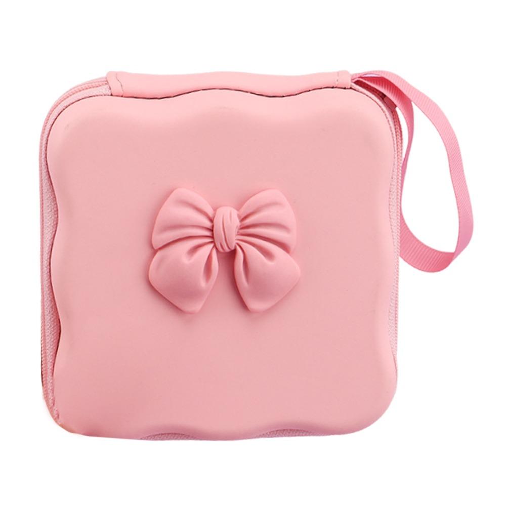 Cute Bow Knot Cable Protector Bag Portable PU Storage Bag Charger Protector Mini Bag Travel