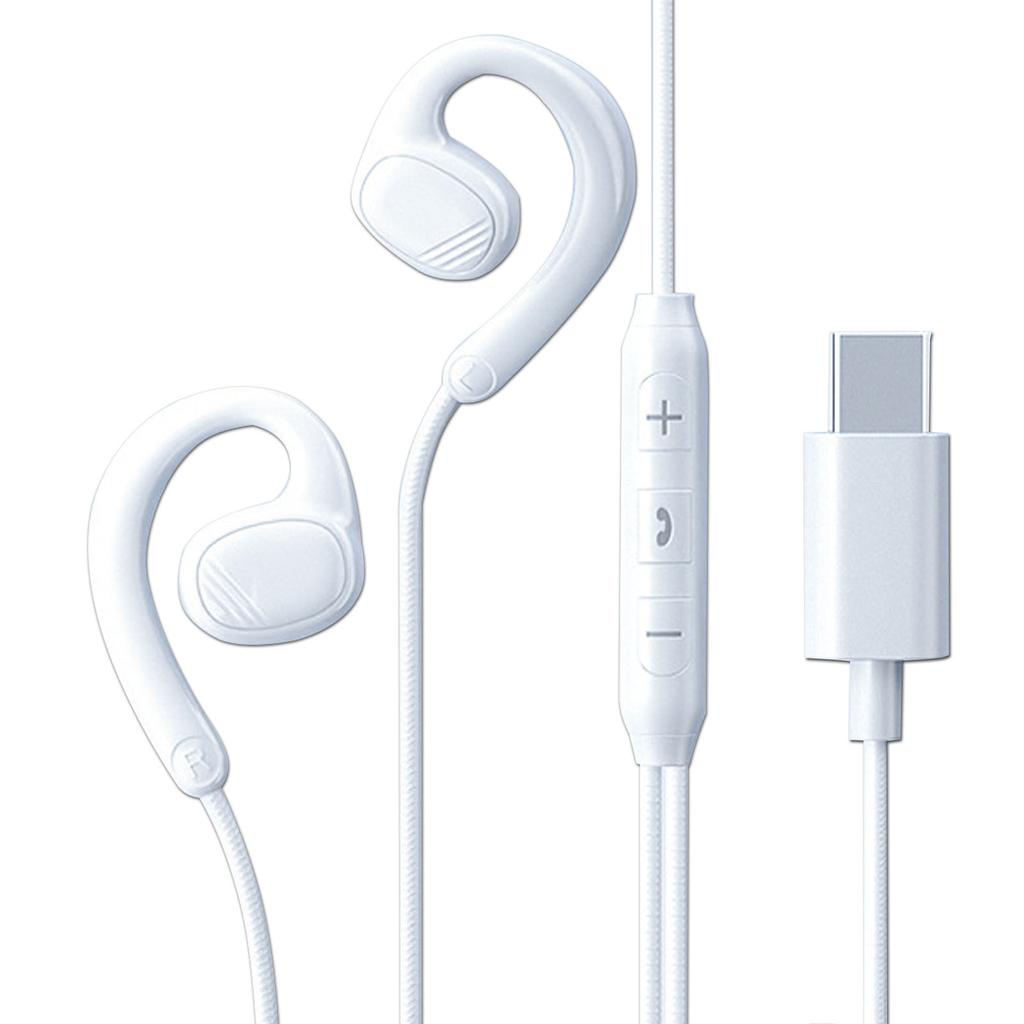 3.5mm Wired Sports Headphones Open Ear Hifi Stereo Gaming Headset Type-C Air Conduction Music Earphones with Noise Reduction MIC