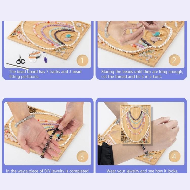 Bead Board Tray for Jewelry Making Wood Beading Board DIYs Necklace and Bracelet