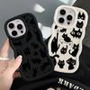 Black Cat Cartoon Soft Phone Cover Case for iPhone 16 Pro Max 11 17 Air 15 Plus 12 14 8 XR 13
