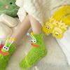1 Pair Cartoon Socks Funny Expression Decoration Animal Big Eyes Thick Fuzzy Plush Warmth Retention Fall Winter Floor Socks Holiday Gift