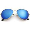 Men Retro Pilot Sunglasses Silver Big Frame Oversized Metal UV400 Reflective Lens Trendy Driving Shades for Male
