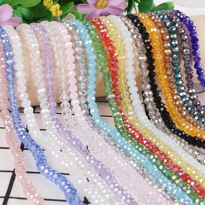 30-200Pcs Rondelle Austria Грановитые хрустальные стеклянные бусины Свободные разделительные бусины для изготовления ювелирных изделий