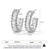 New Geometric Rectangle Zircon Anti Allergy Stud Earrings For Women Fashion Gold Color Circle Shape Party Zircon