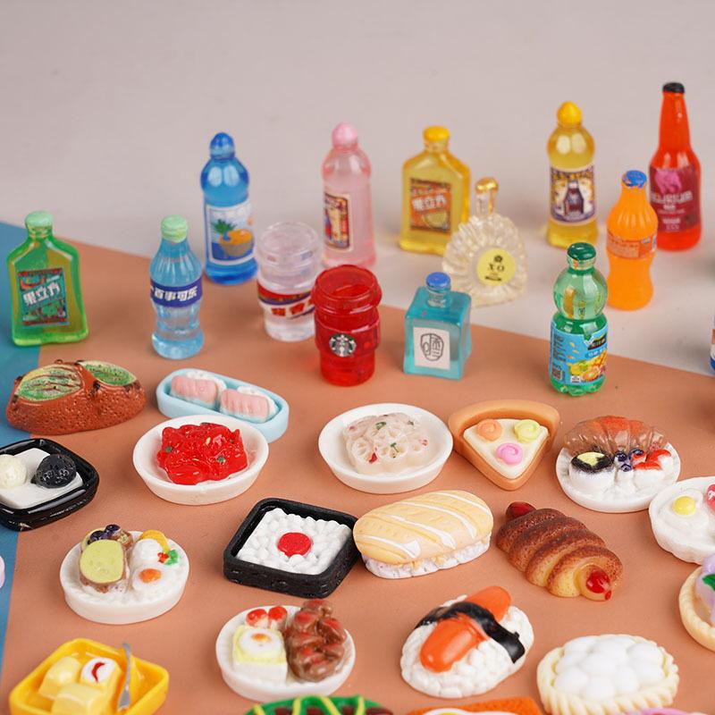 Mini Small Bottle Food Play Miniature Model Real Food Food Play Bulk Bottle Accessories Internet Celebrity Toy Ornament