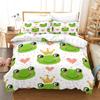 Cartoon Frog Duvet Cover Reptile Animal Theme Microfiber Quilt Cover for Children Boys Girl Teens for Bedroom Decorations Queen