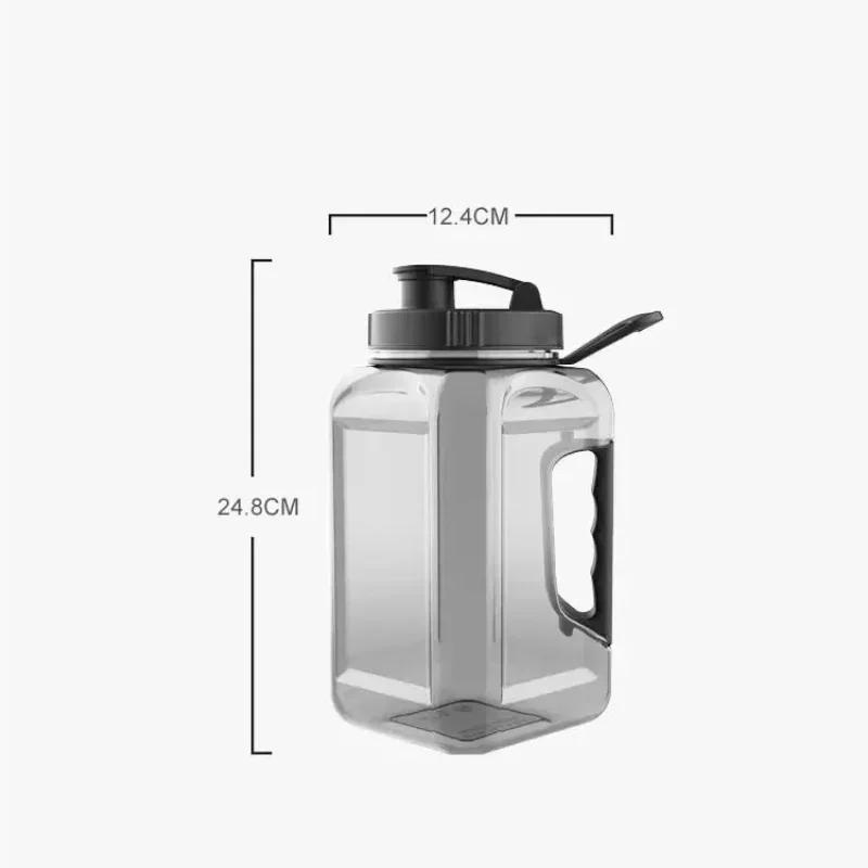 2.4L Large Capacity Fitness Water Bottle,BPA Free Portable Sports Bottle for Camping Gym Cycling,Men's Plastic Water Bottle