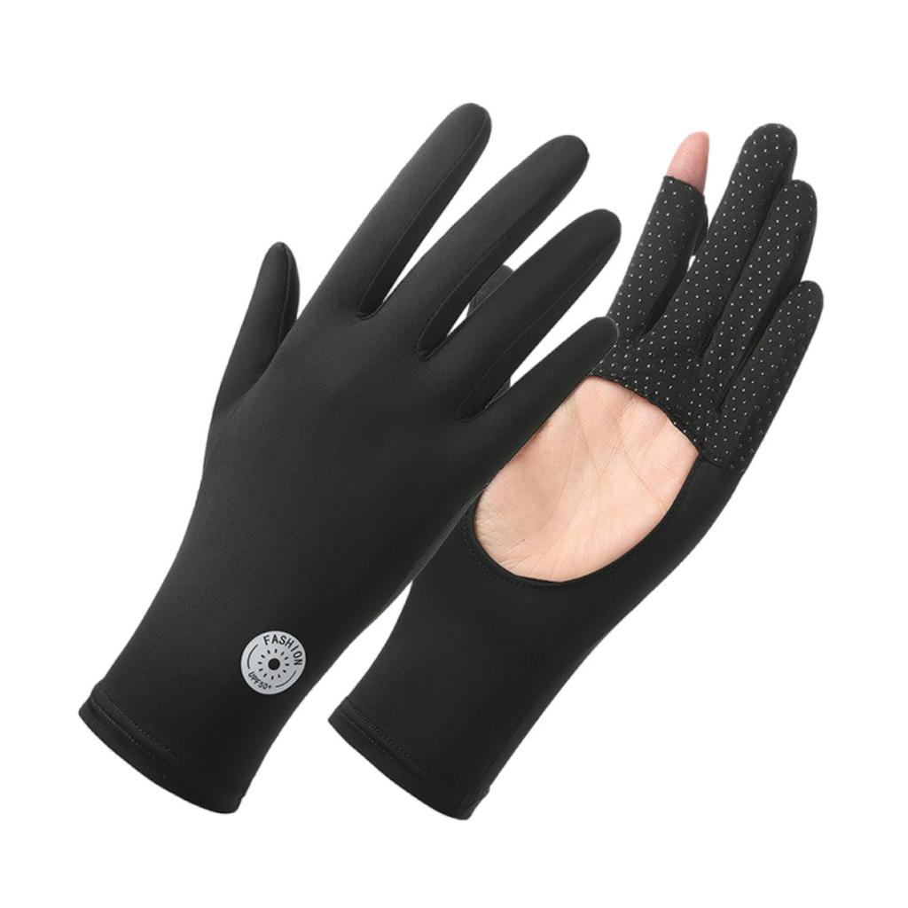 Sun Protection Gloves UV Resistant Palm Hollow Women's Ice Silk Outdoor Sports Cycling Touch Screen Thin