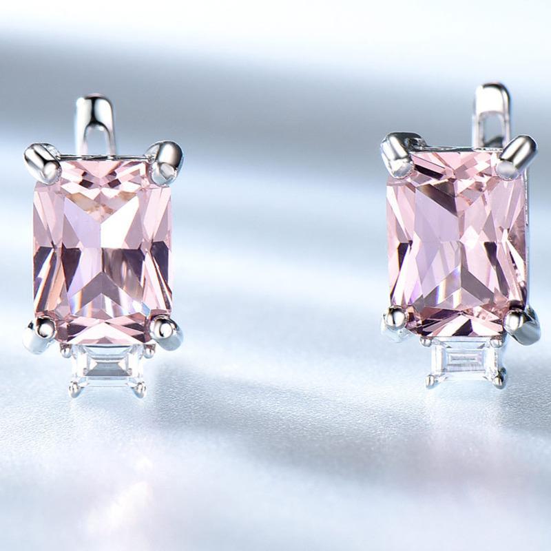 Gica Gema Jewelry S925 Sterling Silver Square Geometry STemperament Stud Earrings For Women Fine High Grade Jewelry Gift To Valentine's