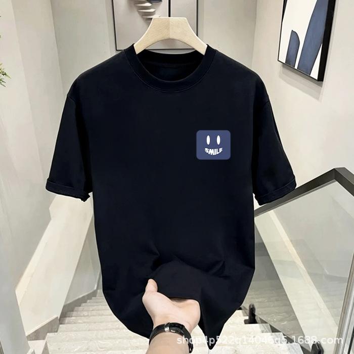 American Printed Cotton Short-Sleeved T-Shirt Men'S Loose Round Neck Short-Sleeved Couple'S Casual Versatile Half-Sleeved Bottoming Shirt