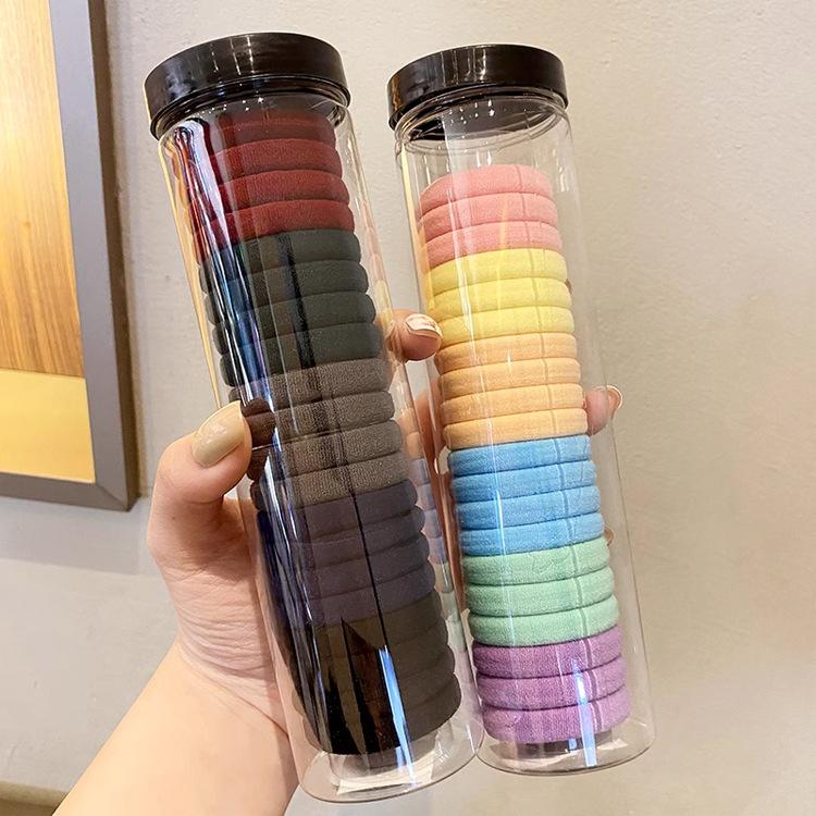 Women's Seamless Rubber Band Hair Tie - 2025 New High Ponytail, Simple Design with Leather Cover