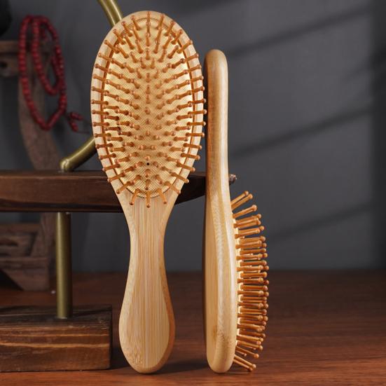 Bamboo Air Cushion Brush Men Women Scalp Massage Hair Comb Anti-static Portable Fluffy Hair Styling Detangling Paddle