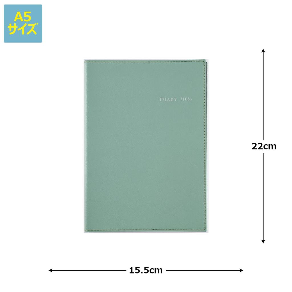 Takahashi 2026 A5 Monthly Desk Diary Casual No.430 Sage Green