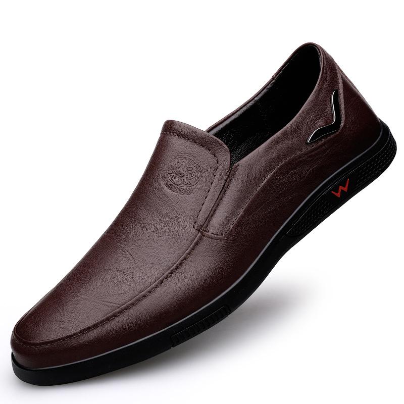 Men's Business Casual Shoes Handmade Layered Cowhide Rubber Bottom Leather Footwear for Office And Leisure