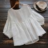 BITCED Women's Fashion Casual Solid Color Print O-Neck Long Sleeve  Blouses & Shirts