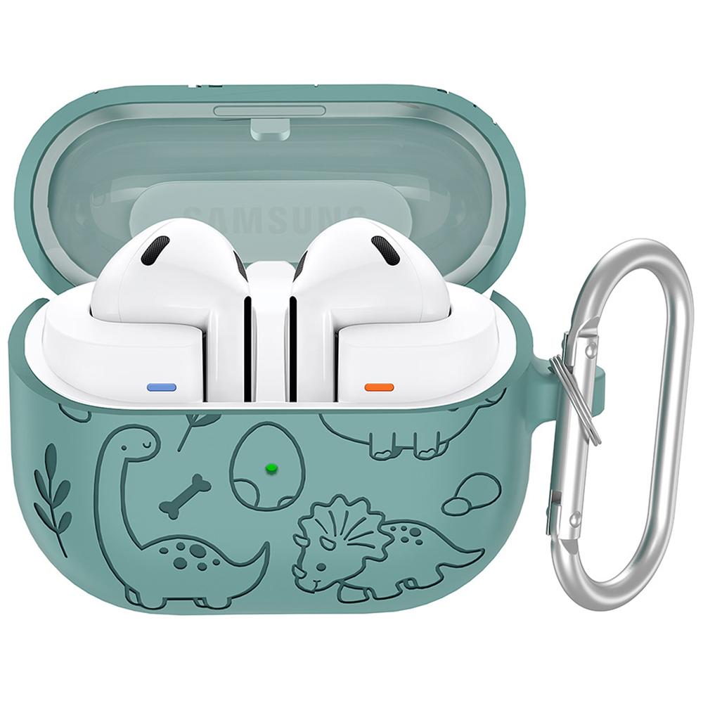 

For Samsung Galaxy Buds3 Pro/Buds3 Bluetooth-compatible Earphones Cartoon Dinosaur Liquid Silicone Case with Hanging Buckle C
