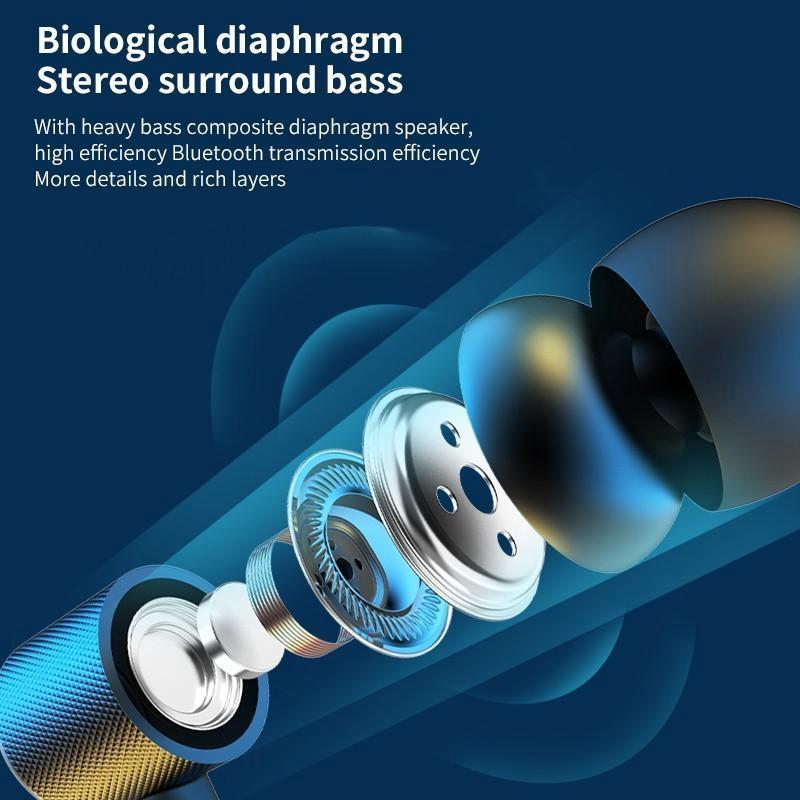 Wasserdichte drahtlose Bluetooth 5.0-Nackenbügel-Ohrhörer Sport Magnetisches Headset Ohrhörer Stereo-Kopfhörer