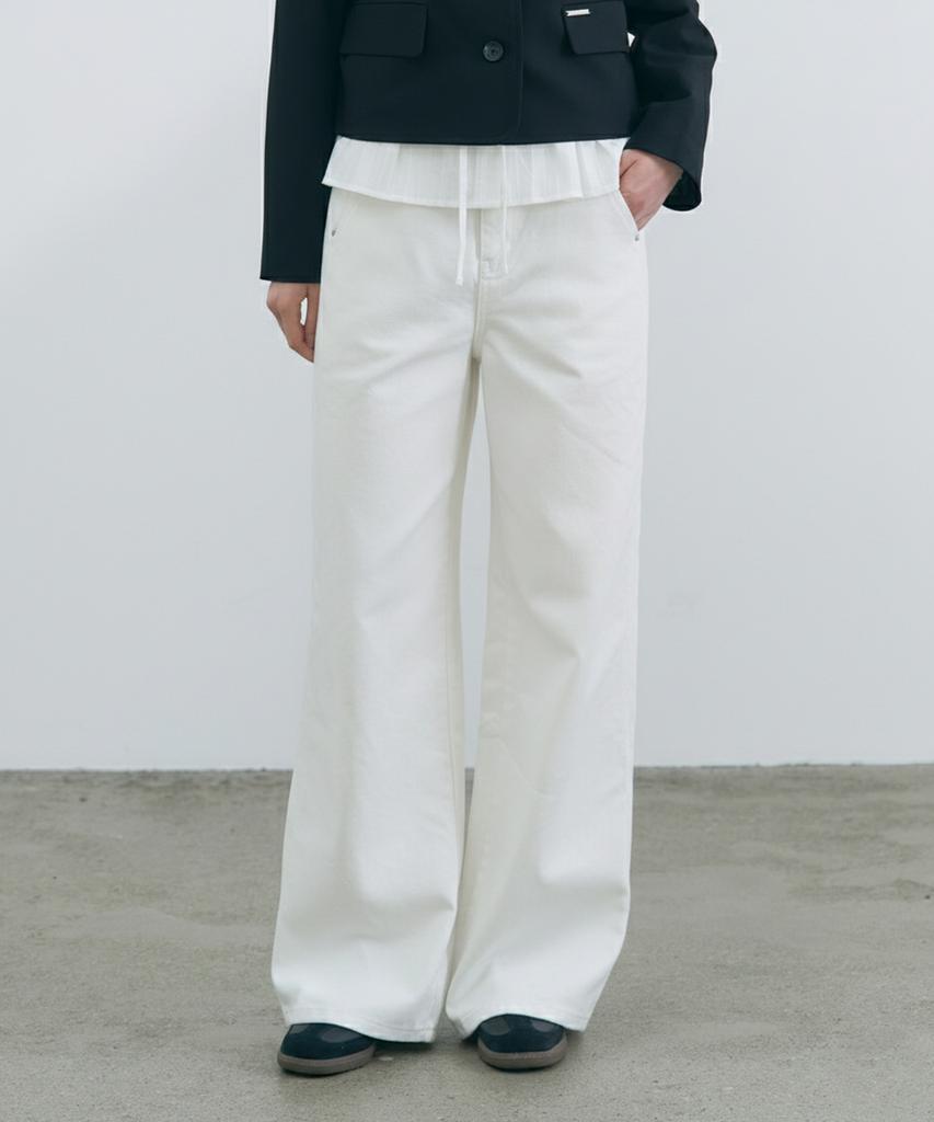 PANDORAFIT Raw Hem Pants (Ivory)