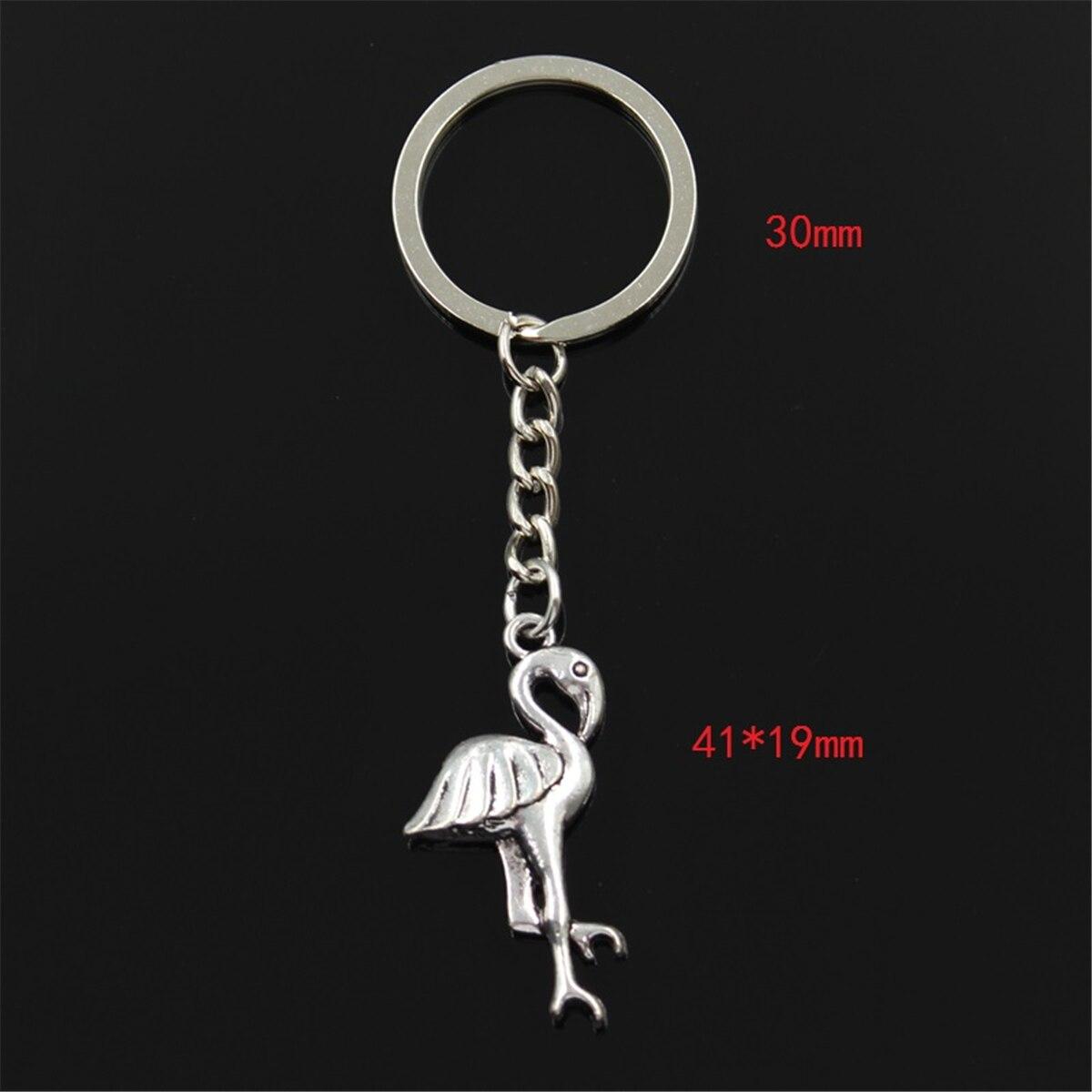 

Модный одиночный стенд кран Фламинго 41x19 мм кулон 30 мм брелок для ключей серебряный цвет мужской автомобильный подарочный брелок серебряный