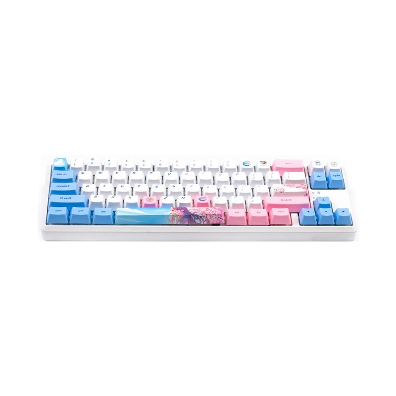 118 teclas/conjunto OEM Perfil Azul Girlish Keycap para teclado mecânico PBT Sublimação de tinta para chave Melhor presente para