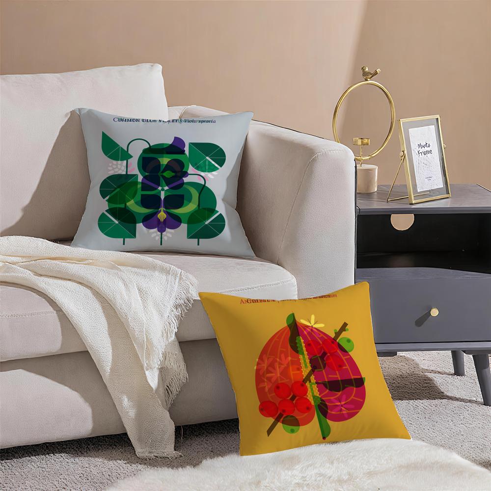 Simple And Natural Floral Restaurant Decor Pillow Case Sofa Living Room Bedroom Headboard Backrest Cushion Square Cushion