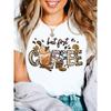 European Size Short Sleeve T-Shirt | Coffee-Themed Graphic Print with Leopard,Zebra,and Plaid Patterns,Round Neck,Coffee Beans,Marshmallows Design
