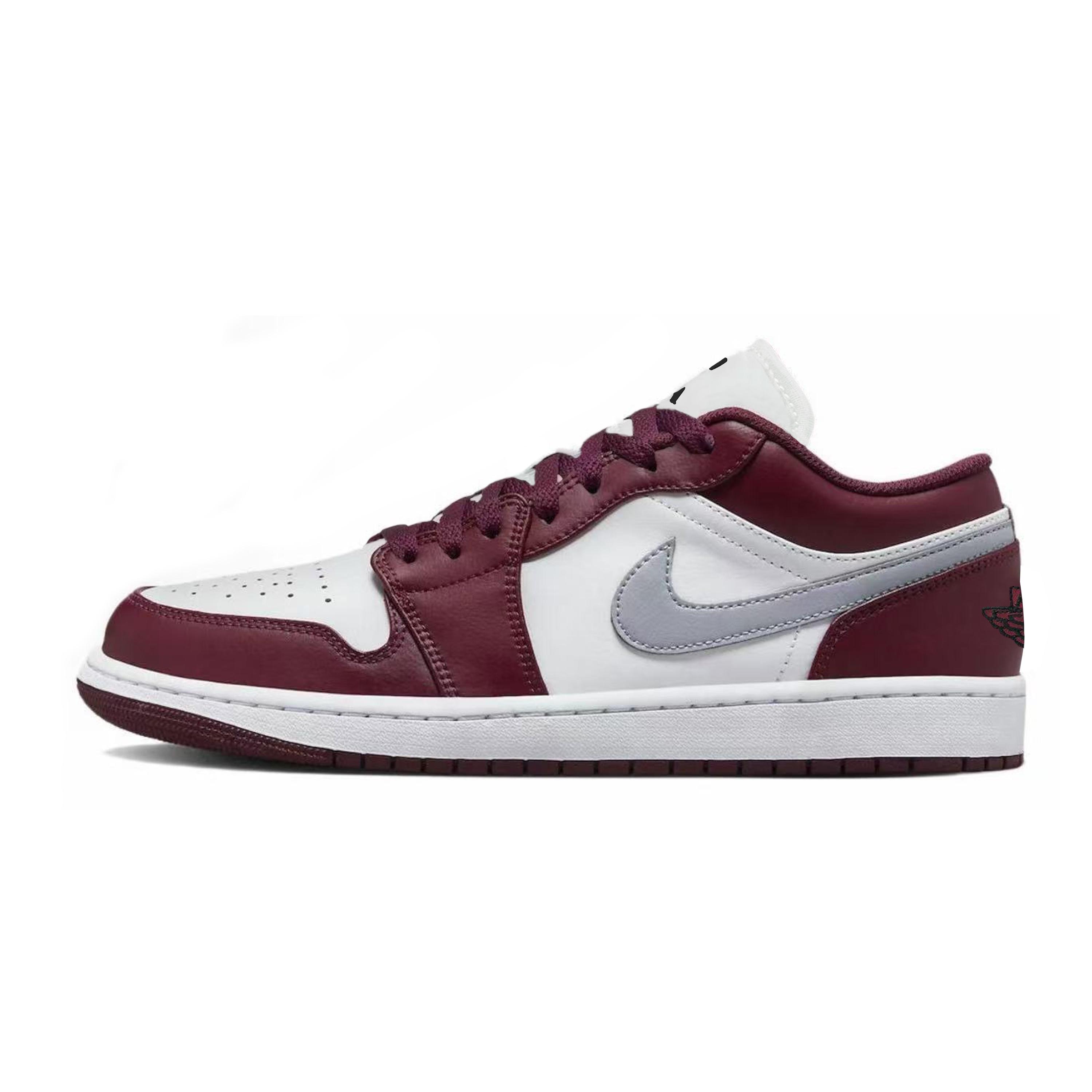 

Jordan Air Jordan 1 Slip Resistant Abrasion Resistant Low top Vintage Basketball Shoes Unisex Burgundy HF3148-102(Team963-) 45